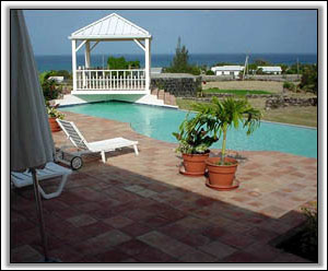 The Pool & Patio Overlook The Caribbean - Nevis Villas