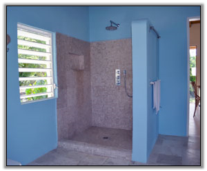 The Massive Shower With A Tropical View - Nevis Cottage Rentals