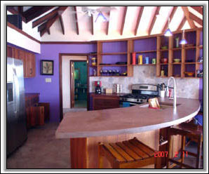 The Colorful Kitchen At Pelican Villa - Nevis Villas