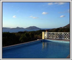 The Pool At Turks Inn Overlooks St. Kitts Overlooks St. Kitts and The Sea - Nevis Villa Rentals