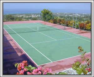 Nevis Is The Backdrop For The Tennis Courts - Nevis Vacation Homes